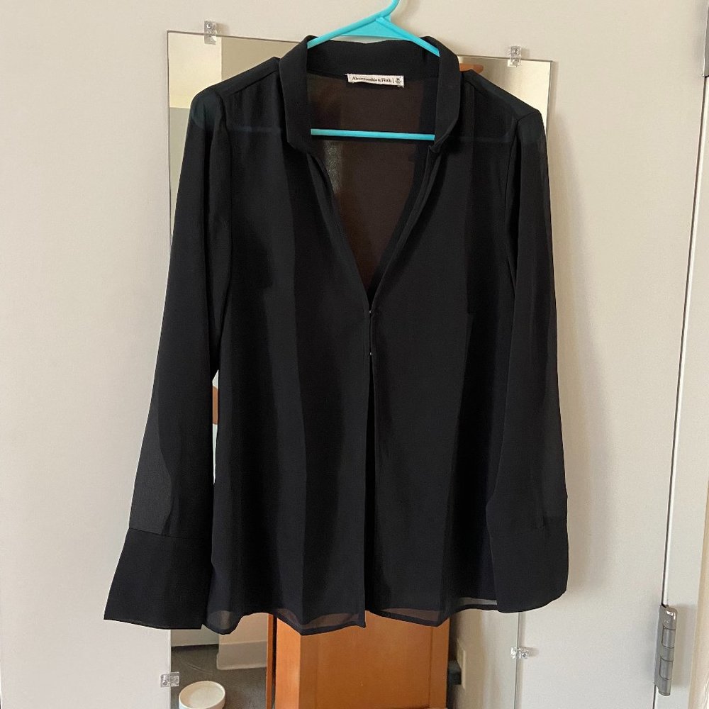 NWOT Abercrombie Long-Sleeve Sheer Shirt